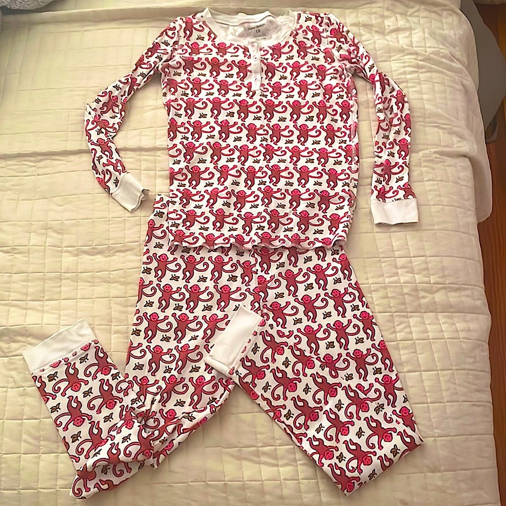Roller Rabbit Pink Monkey Pajamas Size 12